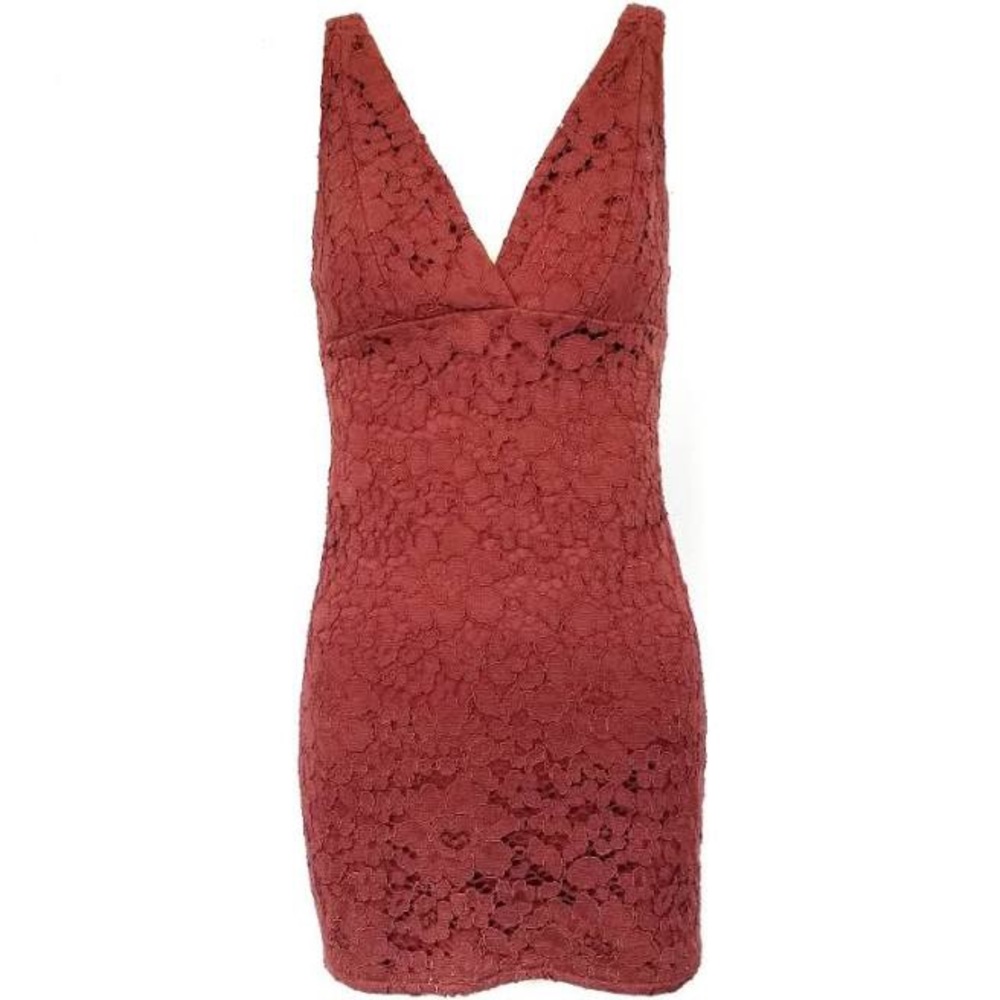 Topshop Burnt Orange Lace Minidress